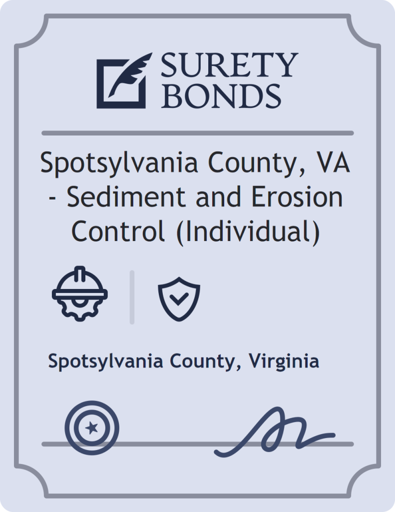 Surety bond badge for Spotsylvania County, VA - Sediment and Erosion Control (Individual)