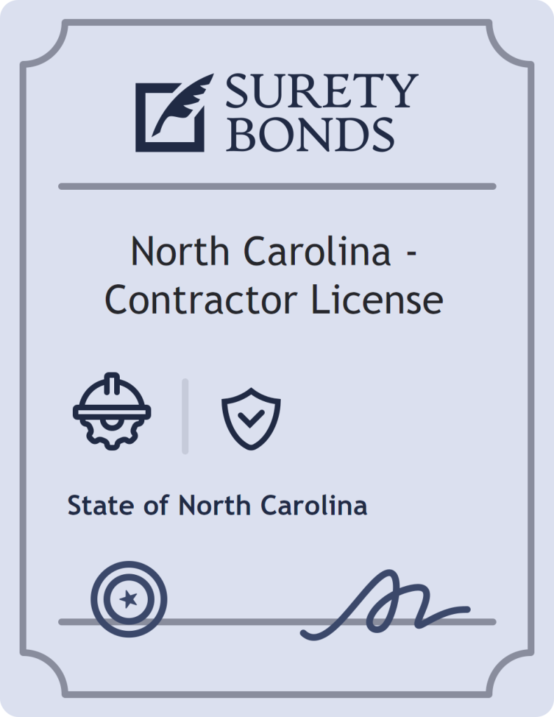 Surety bond badge for North Carolina - Contractor License