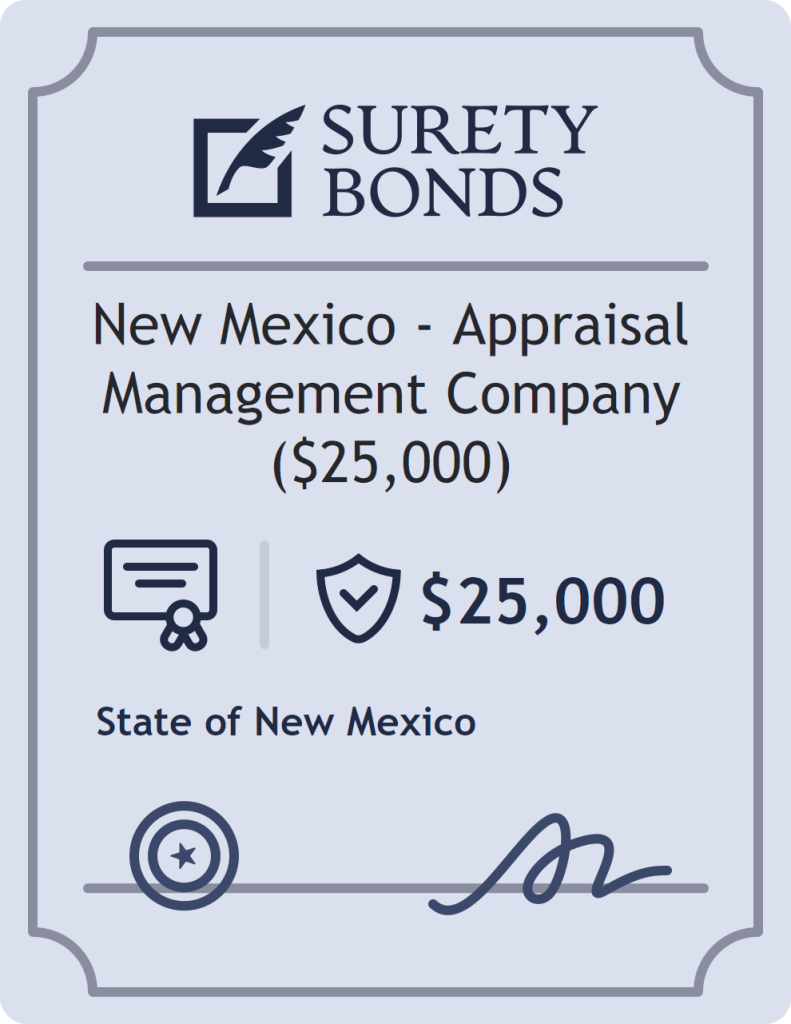 Surety bond badge for New Mexico - Appraisal Management Company ($25,000)
