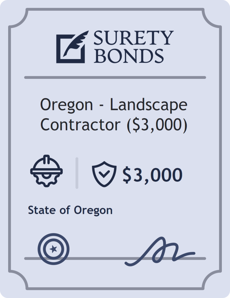 Surety bond badge for Oregon - Landscape Contractor ($3,000)