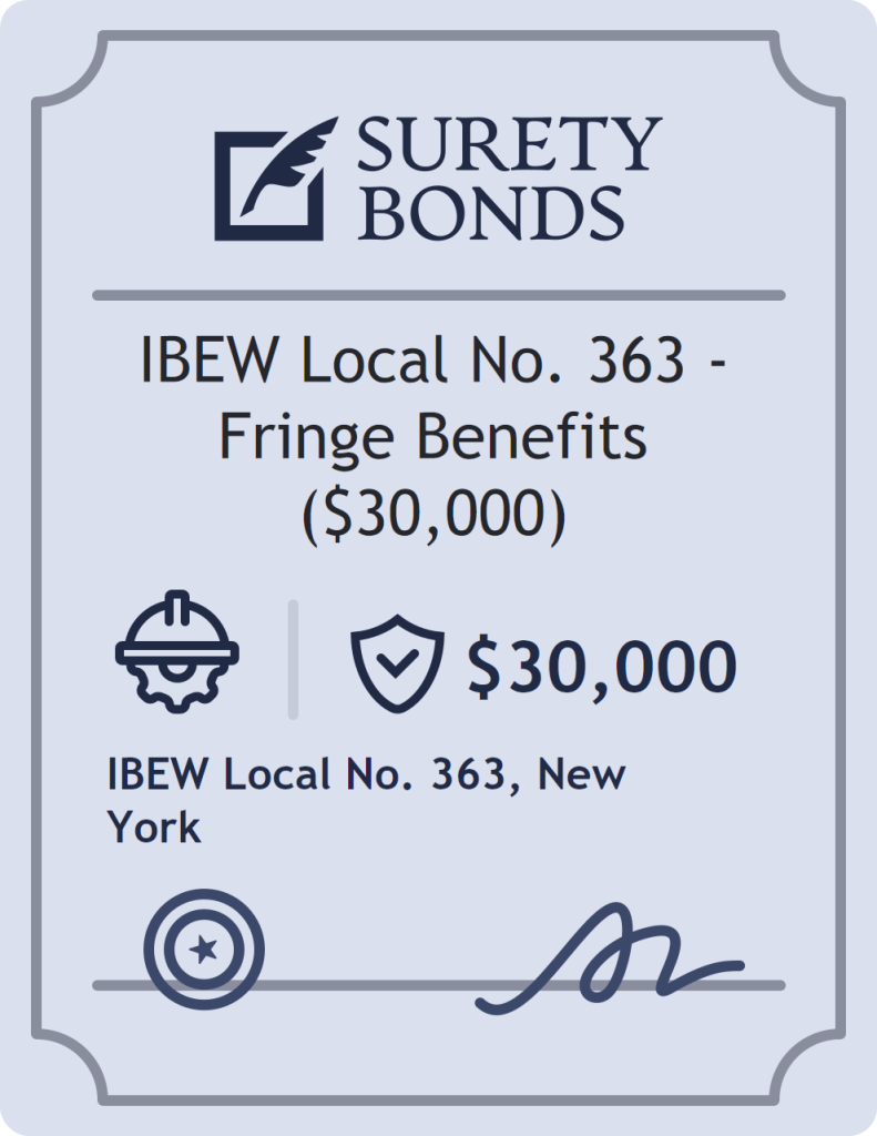 Surety bond badge for IBEW Local No. 363 - Fringe Benefits ($30,000)