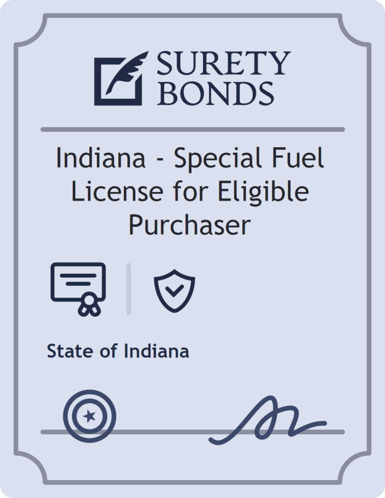 Surety bond badge for Indiana - Special Fuel License for Eligible Purchaser