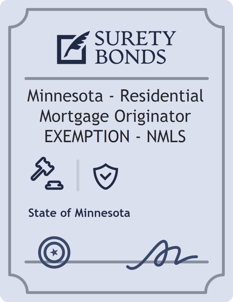 Surety bond badge for Minnesota - Residential Mortgage Originator EXEMPTION - NMLS