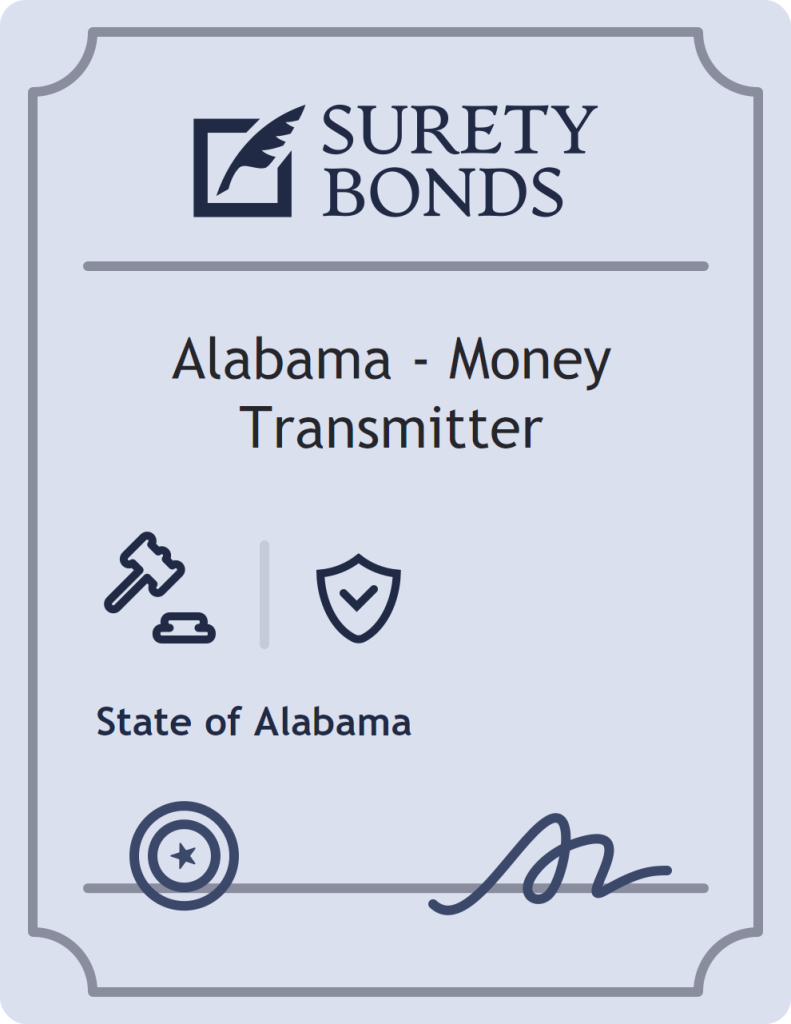 Surety bond badge for Alabama - Money Transmitter