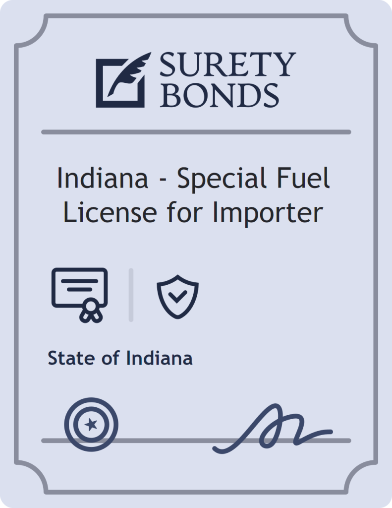 Surety bond badge for Indiana - Special Fuel License for Importer