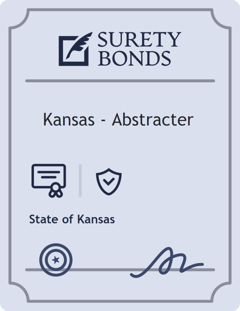 Surety bond badge for Kansas - Abstracter