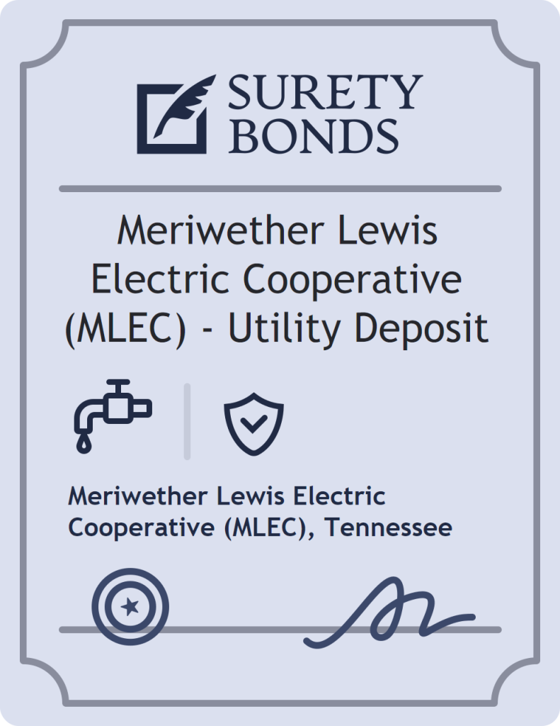 Surety bond badge for Meriwether Lewis Electric Cooperative (MLEC) - Utility Deposit
