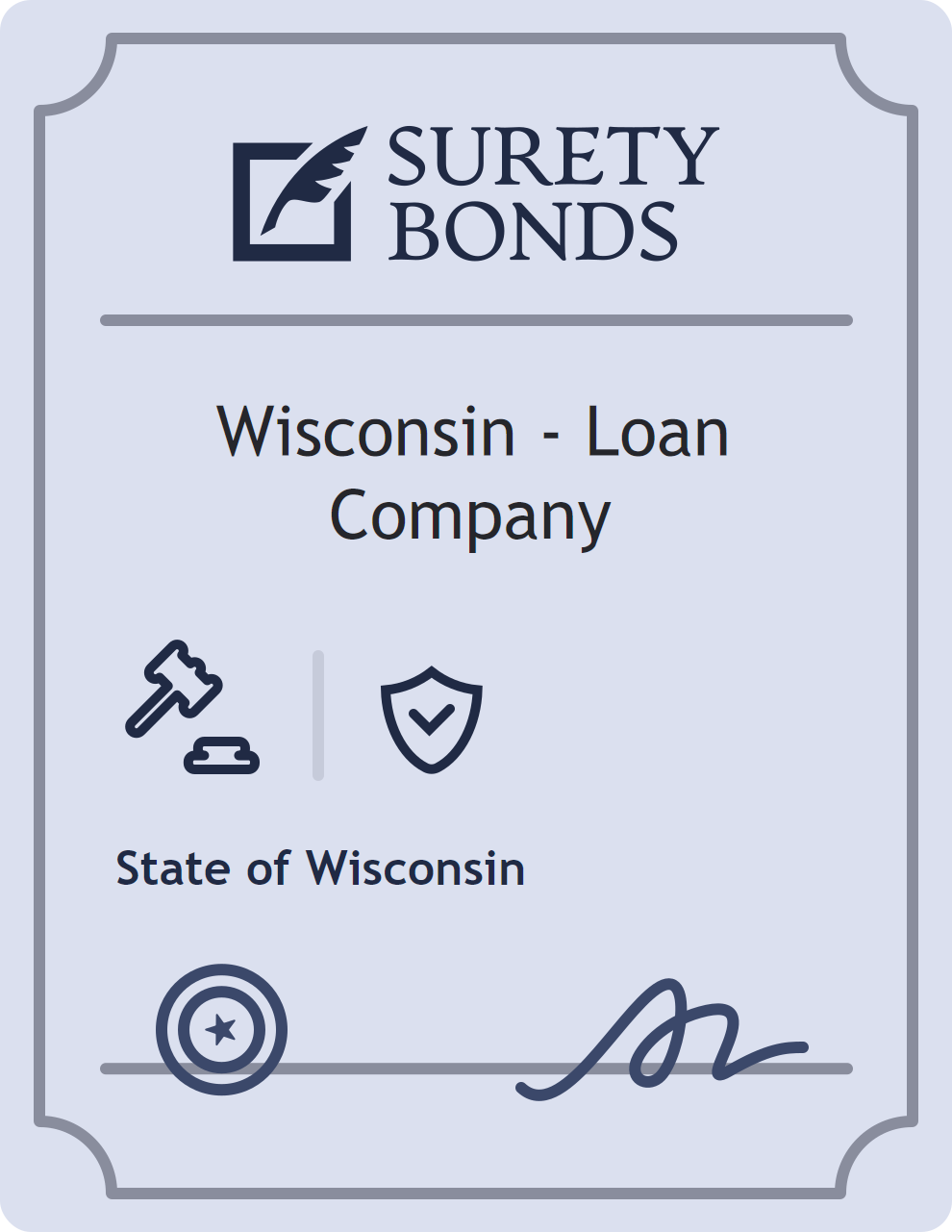 Wisconsin - Loan Company surety bond badge