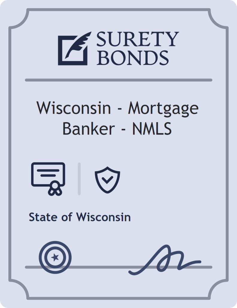 Wisconsin - Mortgage Banker - NMLS surety bond badge
