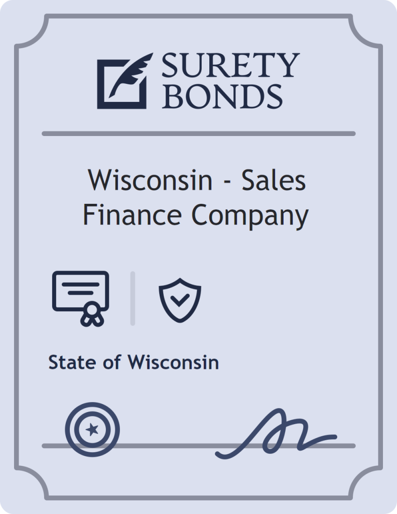 Wisconsin - Sales Finance Company surety bond badge