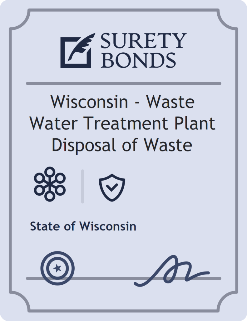 Wisconsin - Waste Water Treatment Plant Disposal of Waste surety bond badge