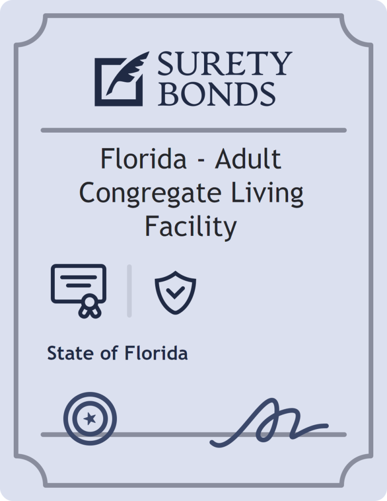 Surety bond badge for Florida - Adult Congregate Living Facility