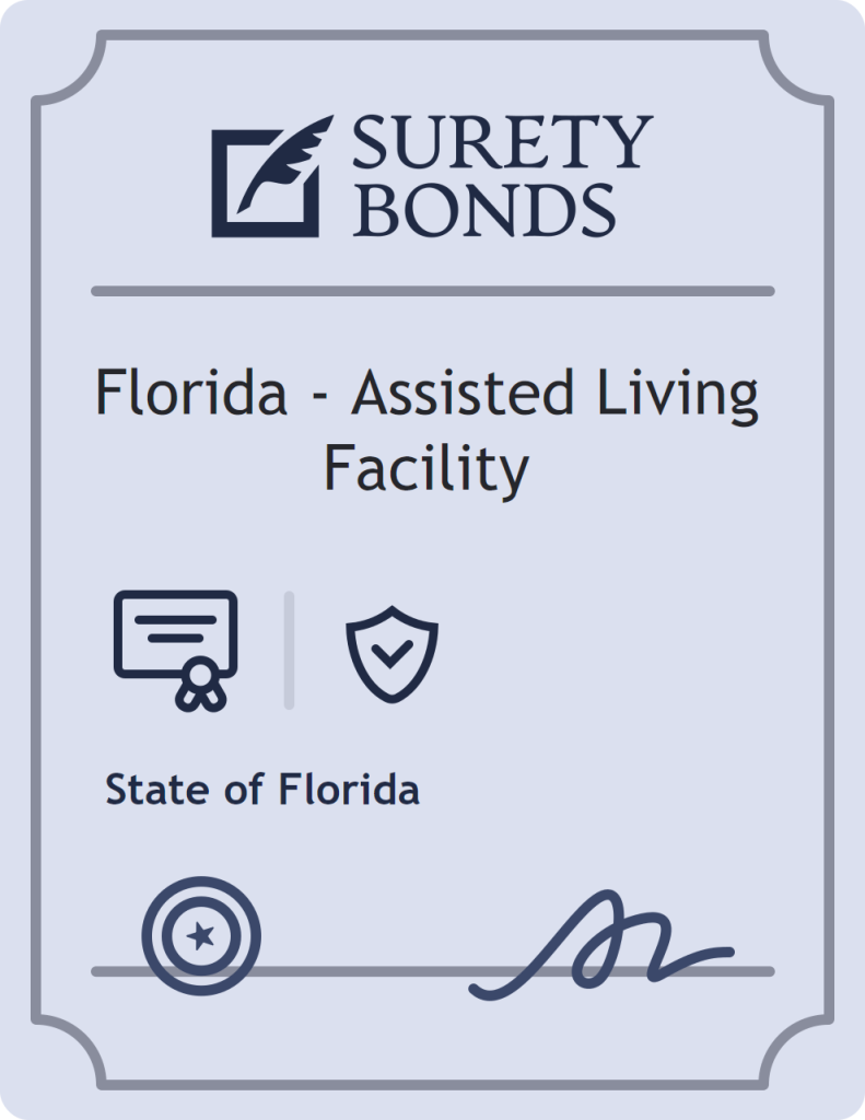 Surety bond badge for Florida - Assisted Living Facility