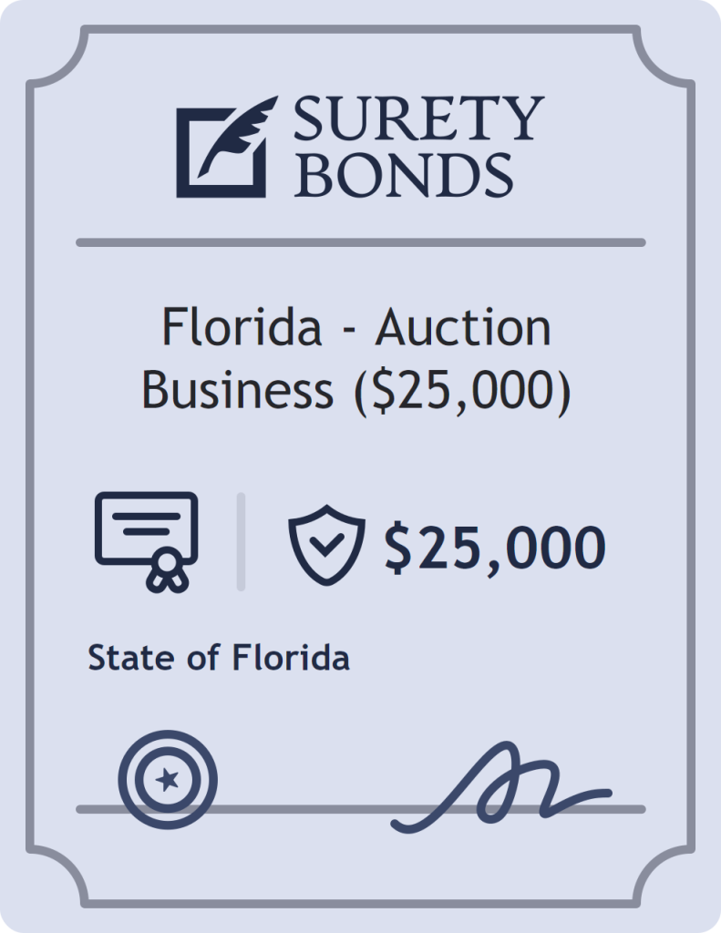 Surety bond badge for Florida - Auction Business ($25,000)