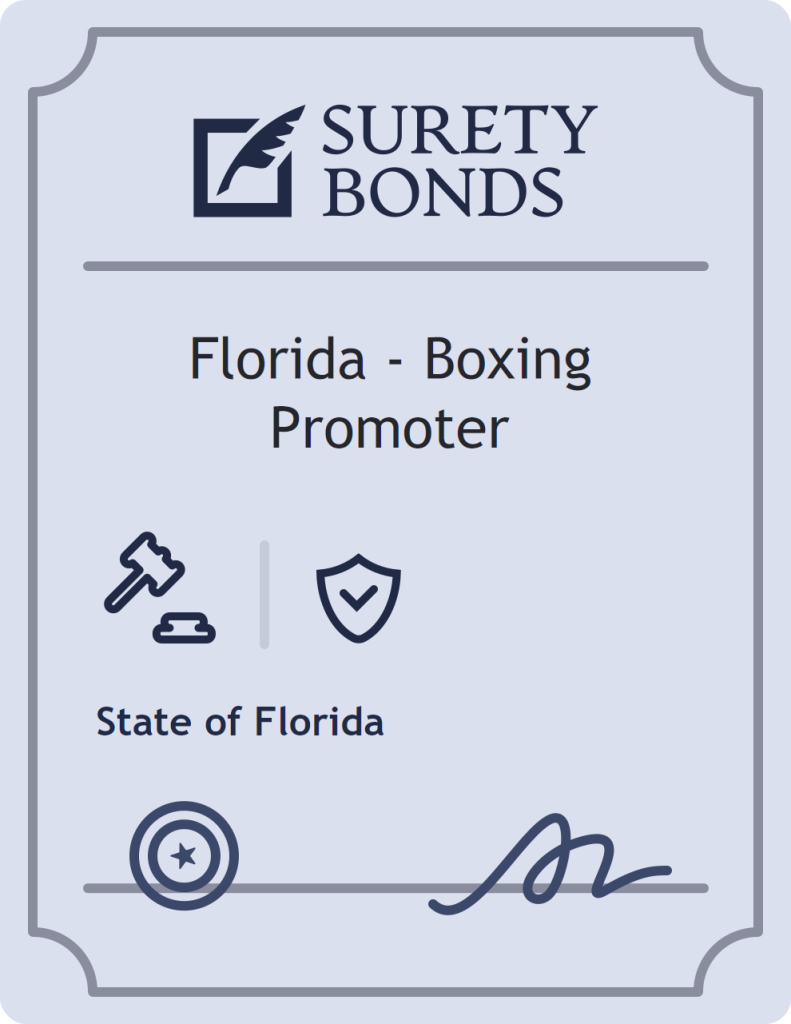 Surety bond badge for Florida - Boxing Promoter