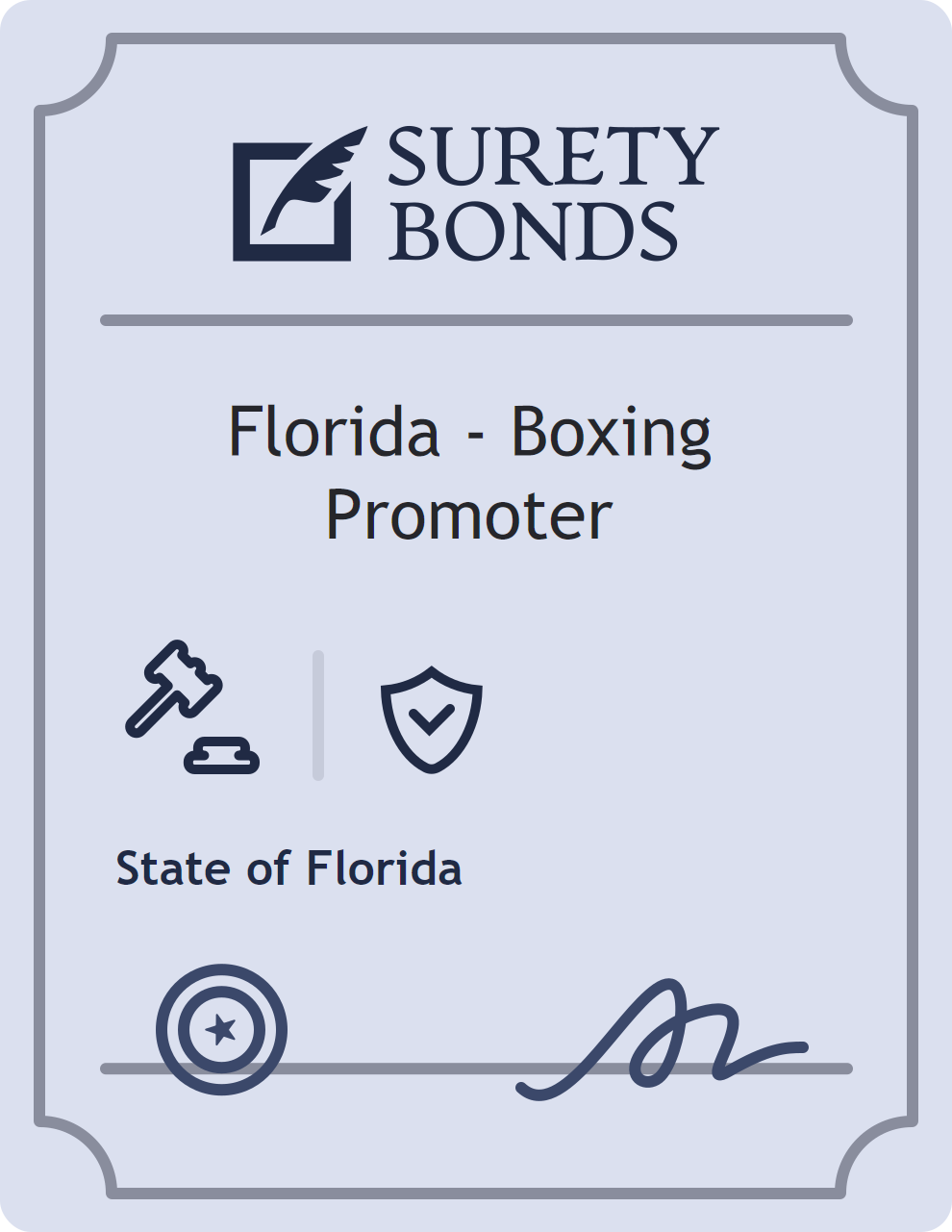 Surety bond badge for Florida - Boxing Promoter
