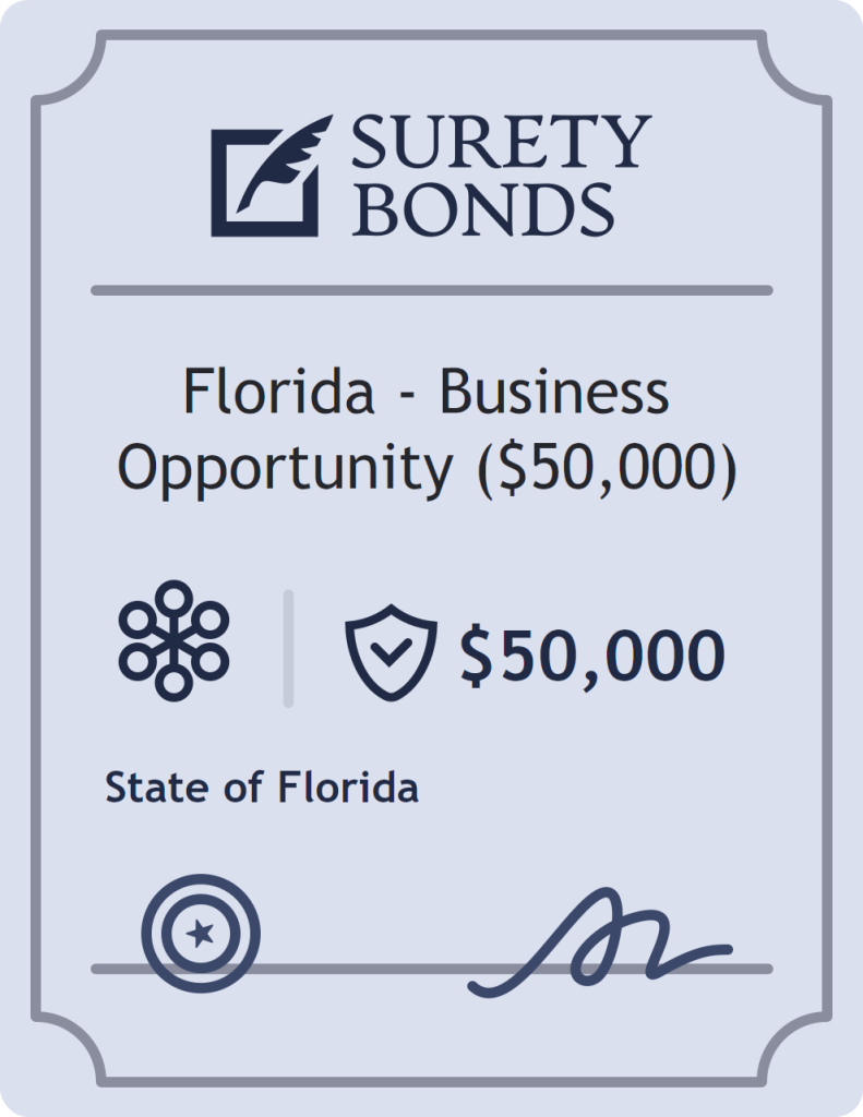 Surety bond badge for Florida - Business Opportunity ($50,000)