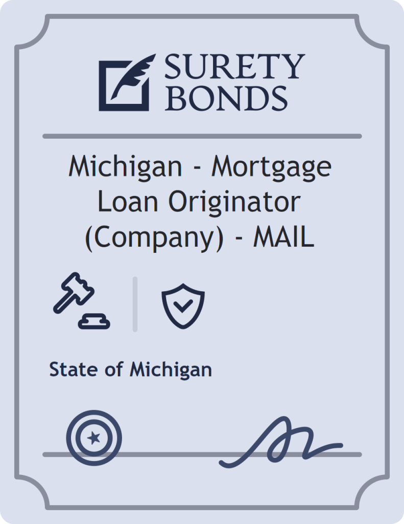 Surety bond badge for Michigan - Mortgage Loan Originator (Company) - MAIL