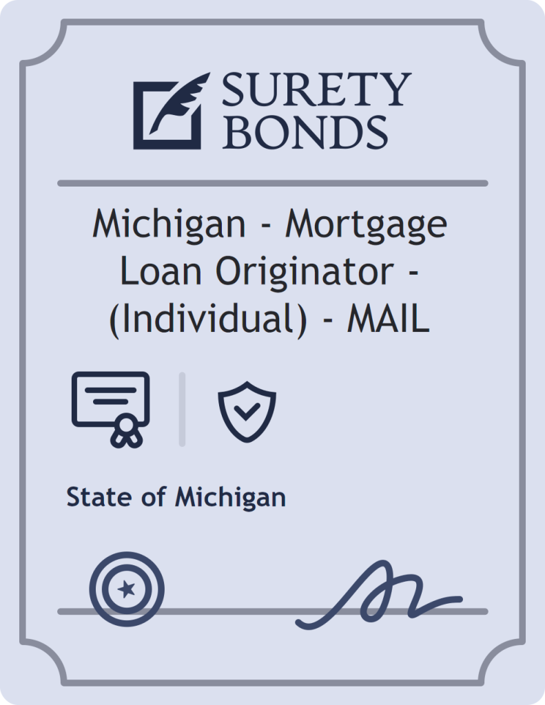 Surety bond badge for Michigan - Mortgage Loan Originator - (Individual) - MAIL