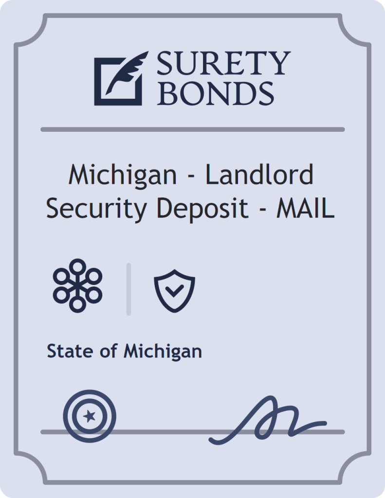 Surety bond badge for Michigan - Landlord Security Deposit - MAIL