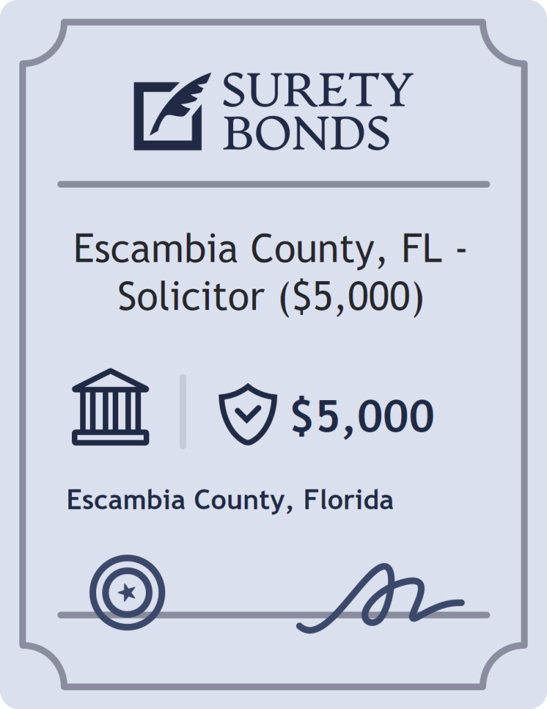 Surety bond badge for Escambia County, FL - Solicitor ($5,000)