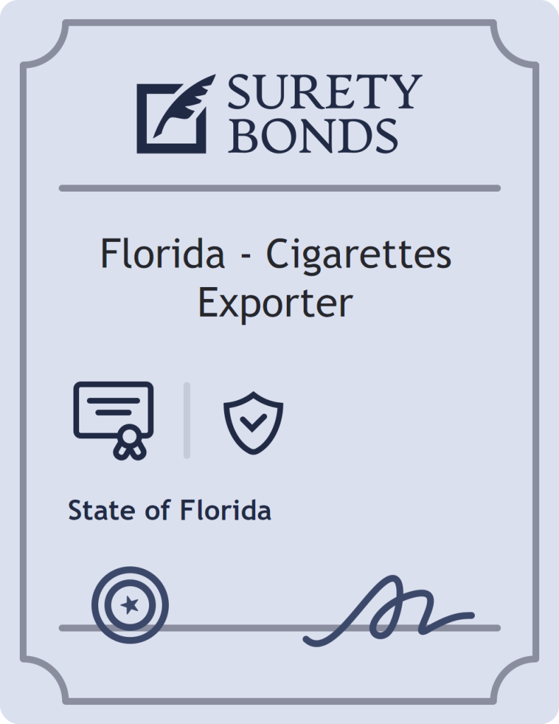 Surety bond badge for Florida - Cigarettes Exporter