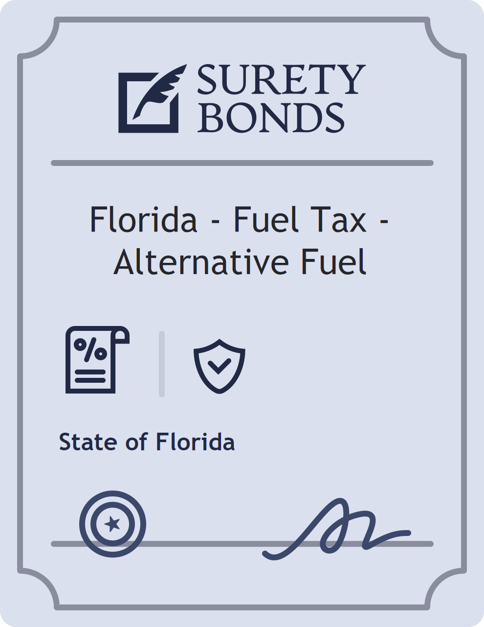 Surety bond badge for Florida - Fuel Tax - Alternative Fuel
