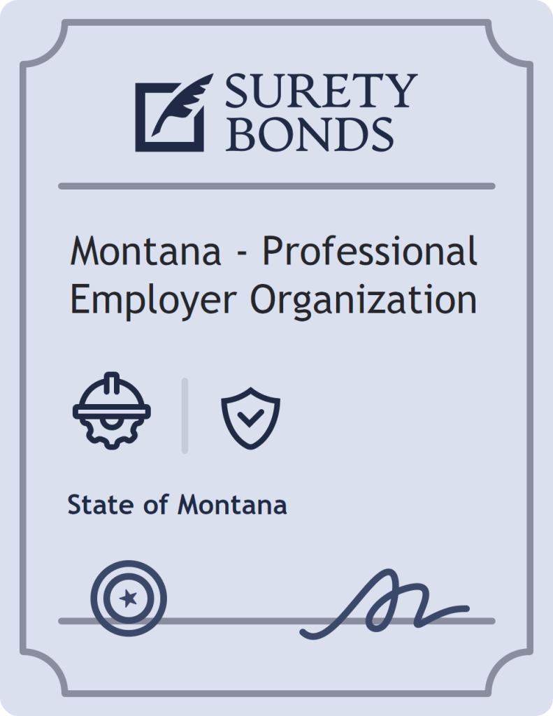 Surety bond badge for Montana - Professional Employer Organization