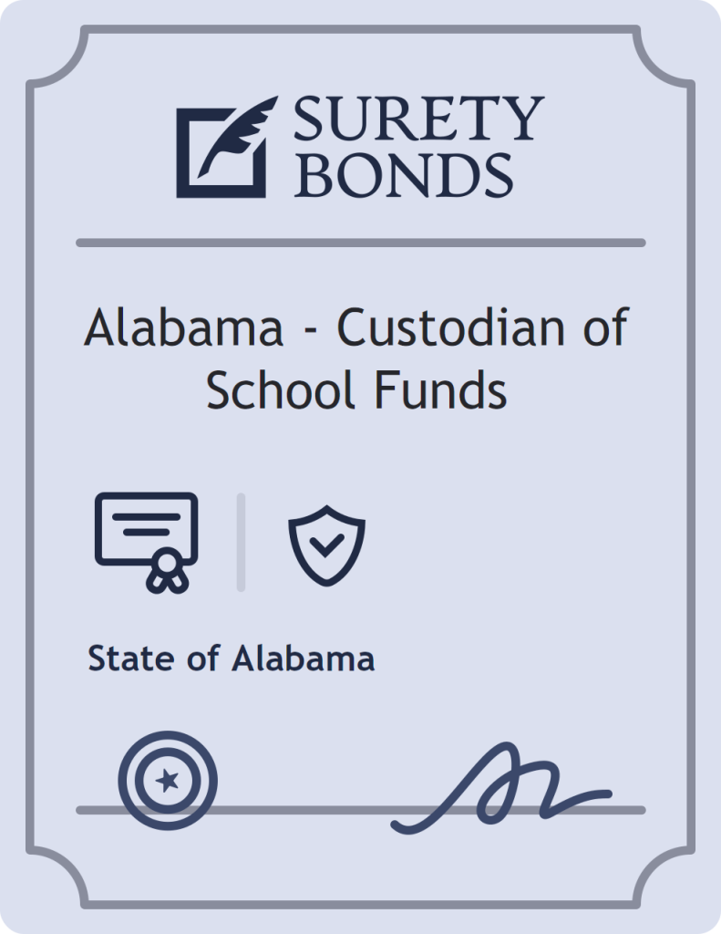 Surety bond badge for Alabama - Custodian of School Funds