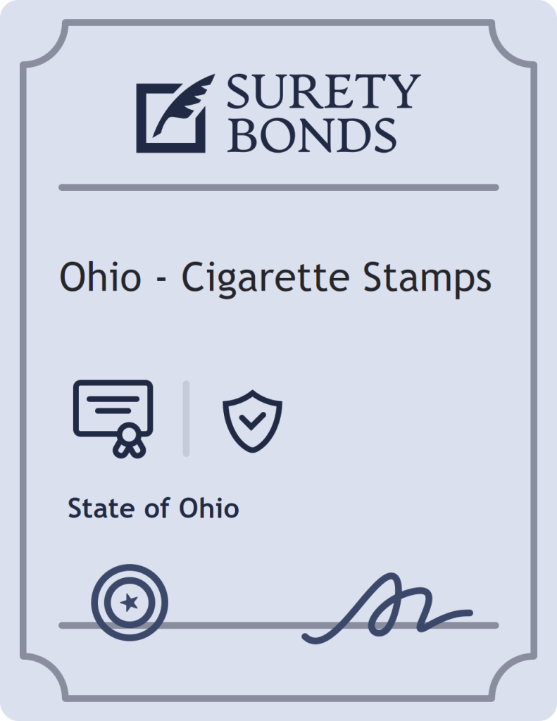 Surety bond badge for Ohio - Cigarette Stamps