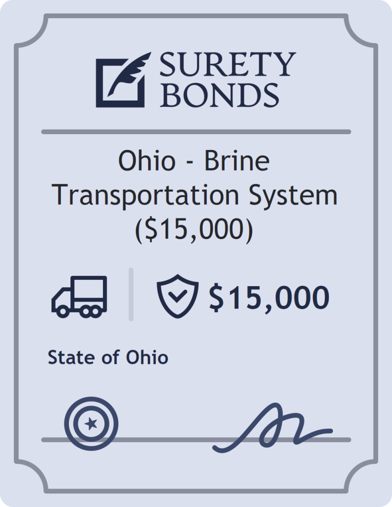Surety bond badge for Ohio - Brine Transportation System ($15,000)