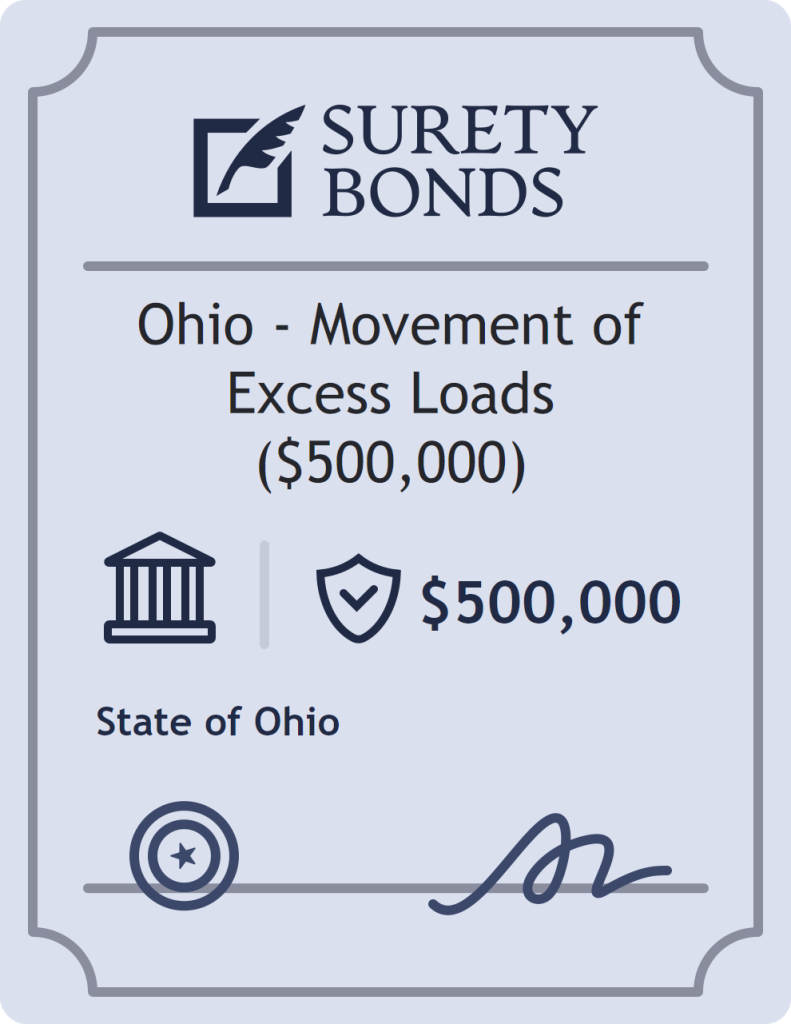 Surety bond badge for Ohio - Movement of Excess Loads ($500,000)