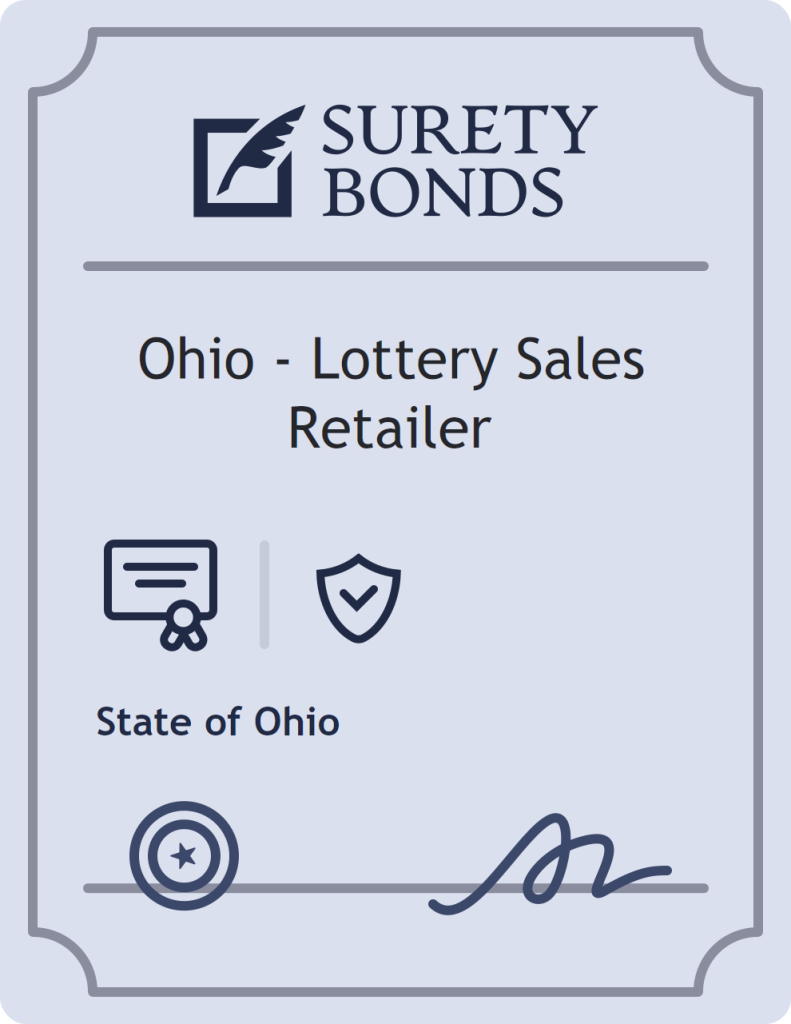 Surety bond badge for Ohio - Lottery Sales Retailer