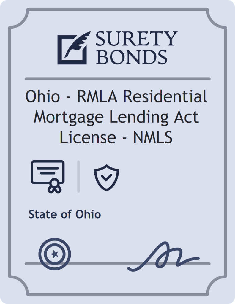 Surety bond badge for Ohio - RMLA Residential Mortgage Lending Act License - NMLS