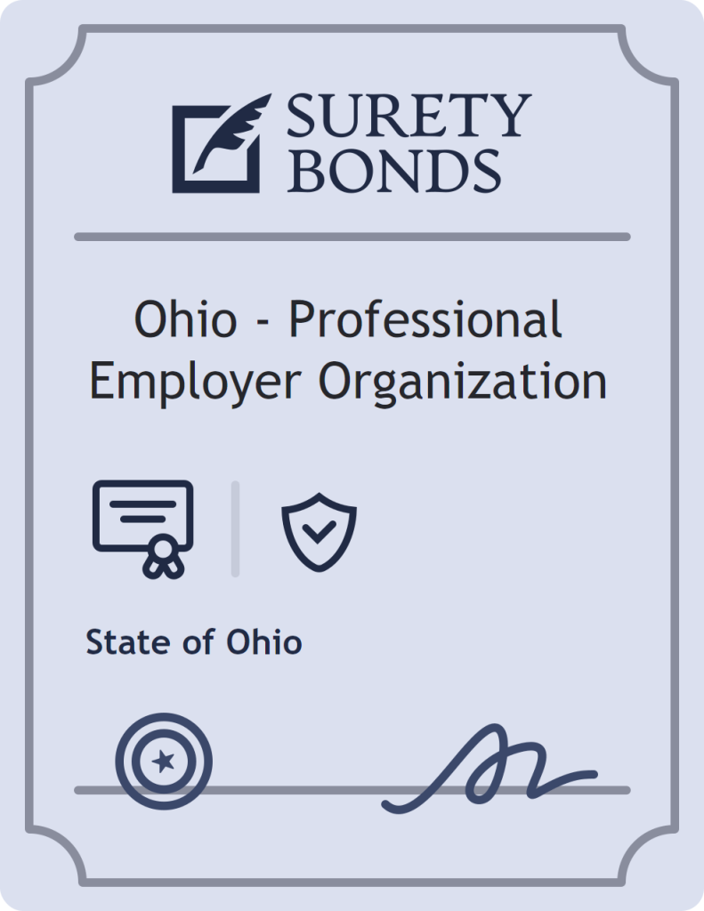 Surety bond badge for Ohio - Professional Employer Organization