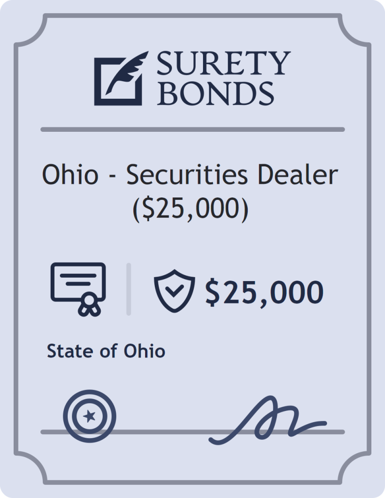 Surety bond badge for Ohio - Securities Dealer ($25,000)