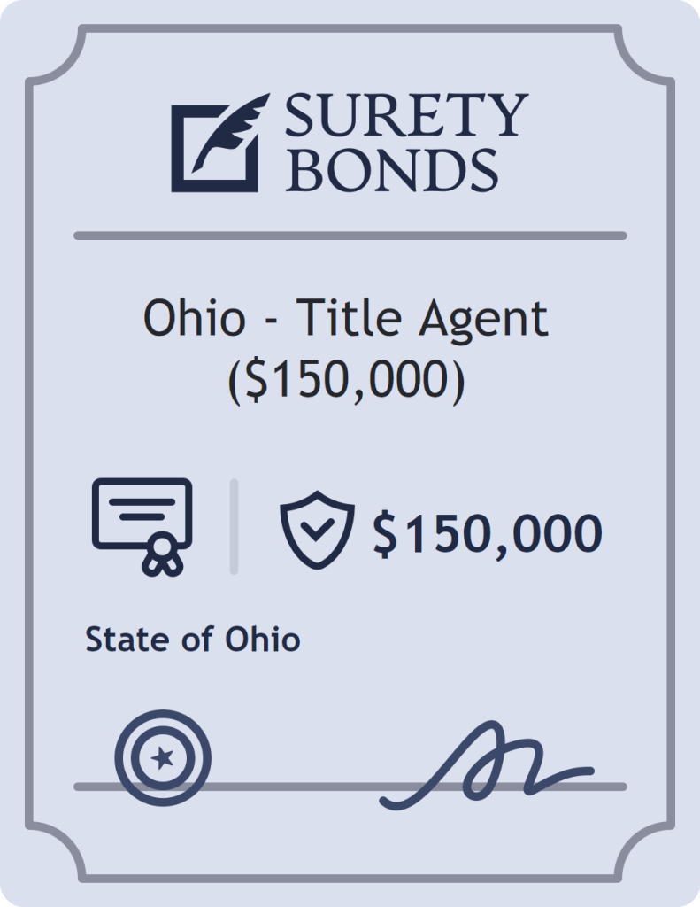 Surety bond badge for Ohio - Title Agent ($150,000)