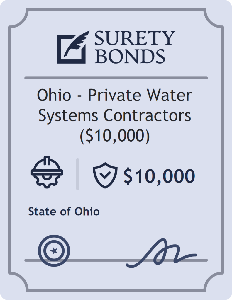 Surety bond badge for Ohio - Private Water Systems Contractors ($10,000)