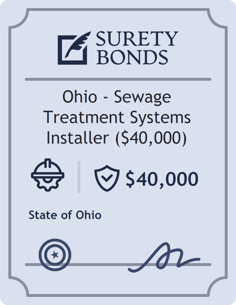 Surety bond badge for Ohio - Sewage Treatment Systems Installer ($40,000)