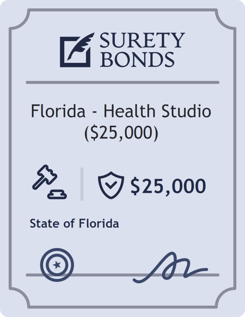 Surety bond badge for Florida - Health Studio ($25,000)