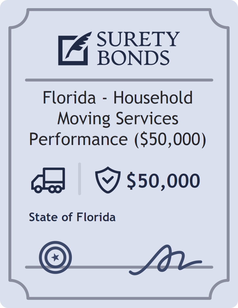 Surety bond badge for Florida - Household Moving Services Performance ($50,000)
