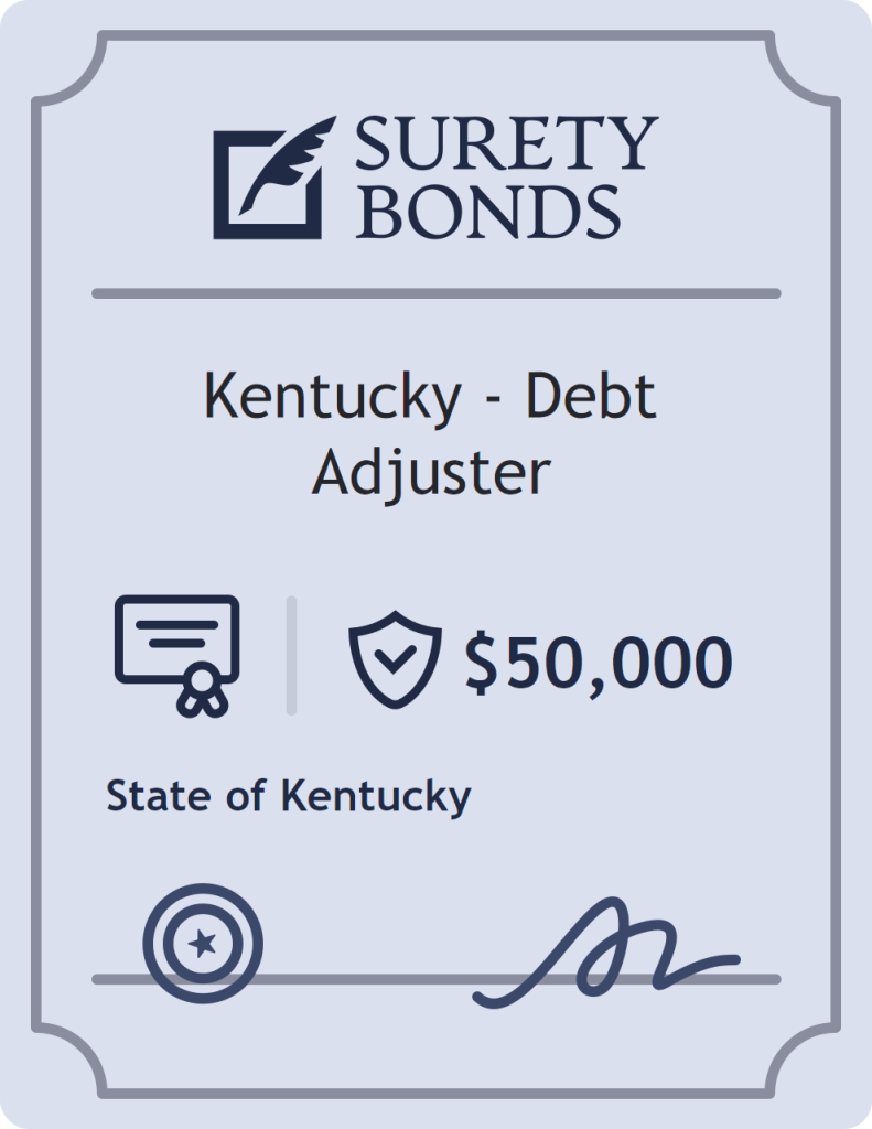Surety bond badge for Kentucky - Debt Adjuster