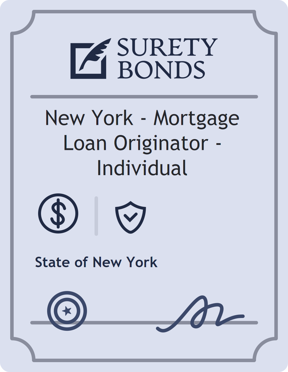 Surety bond badge for New York - Mortgage Loan Originator - Individual