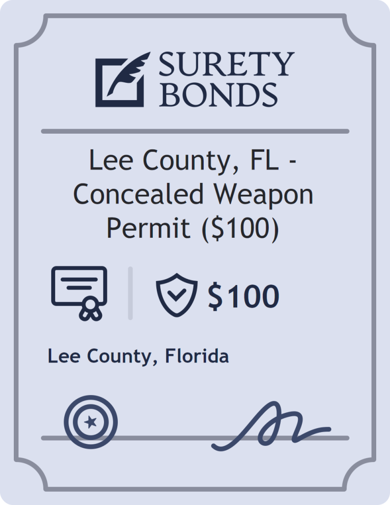 Surety bond badge for Lee County, FL - Concealed Weapon Permit ($100)