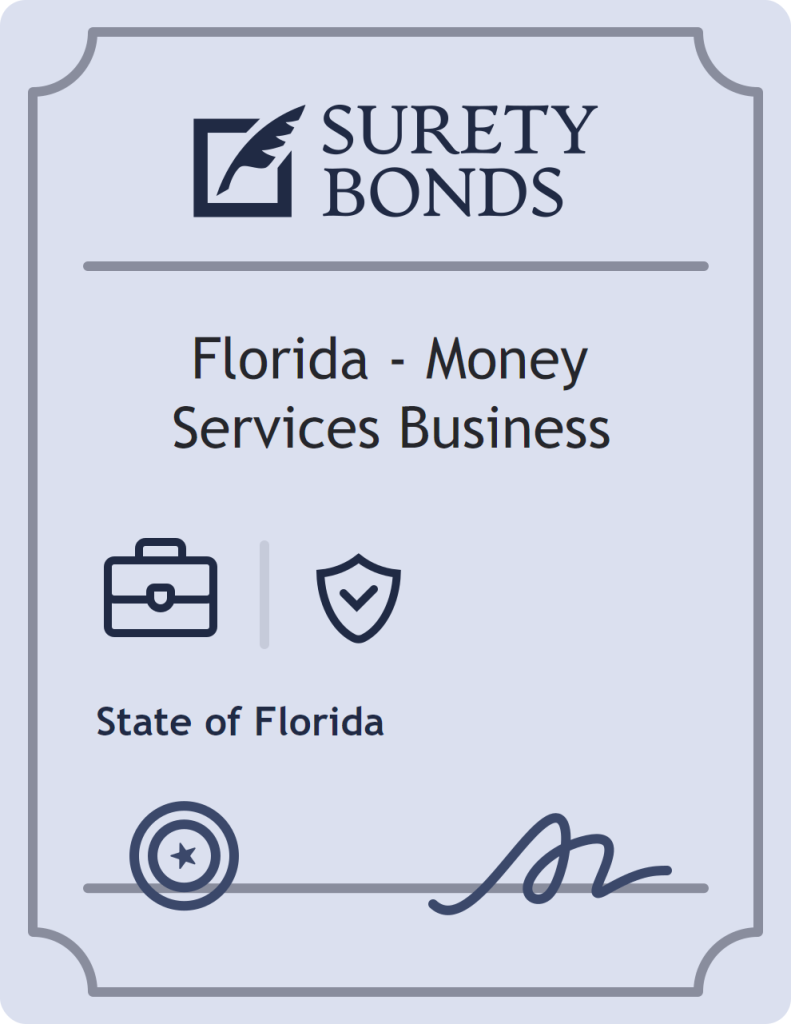 Surety bond badge for Florida - Money Services Business