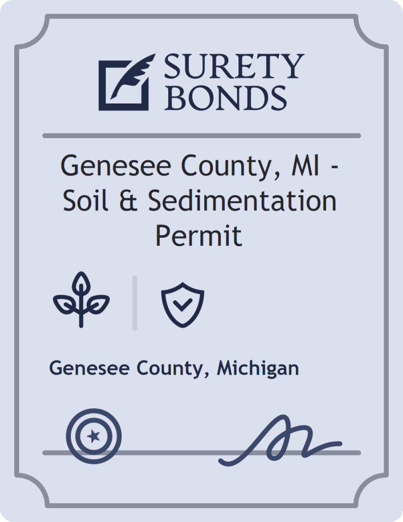 Surety bond badge for Genesee County, MI - Soil & Sedimentation Permit