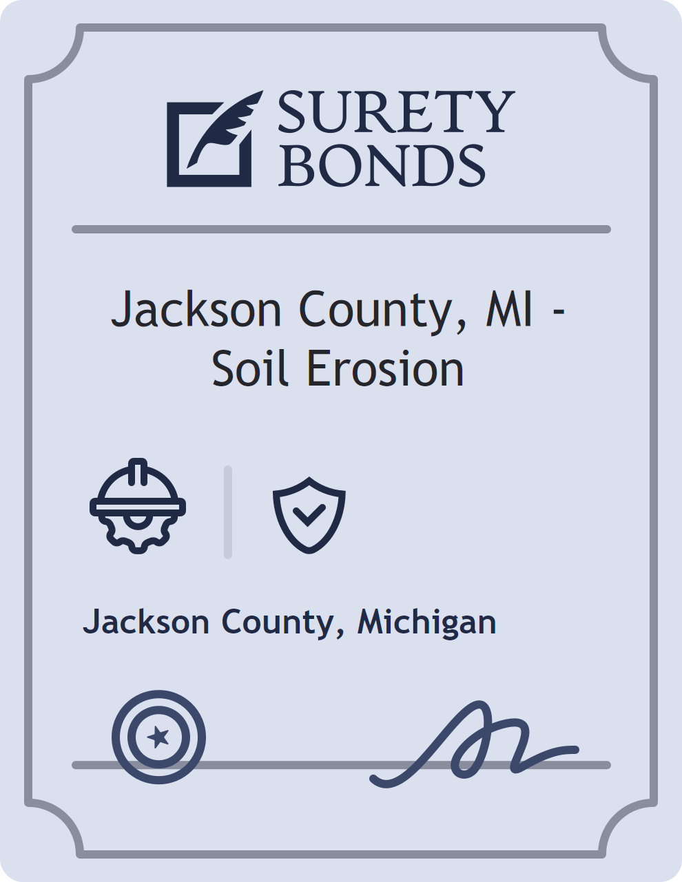 Surety bond badge for Jackson County, MI - Soil Erosion