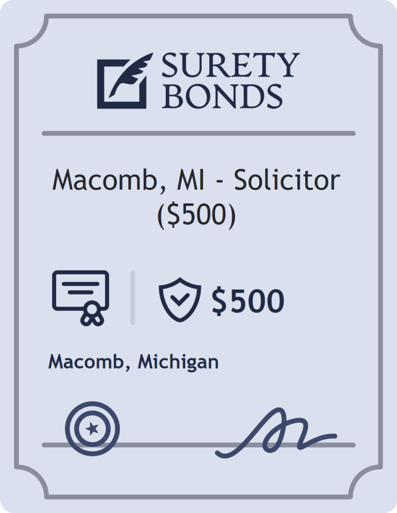 Surety bond badge for Macomb, MI - Solicitor ($500)