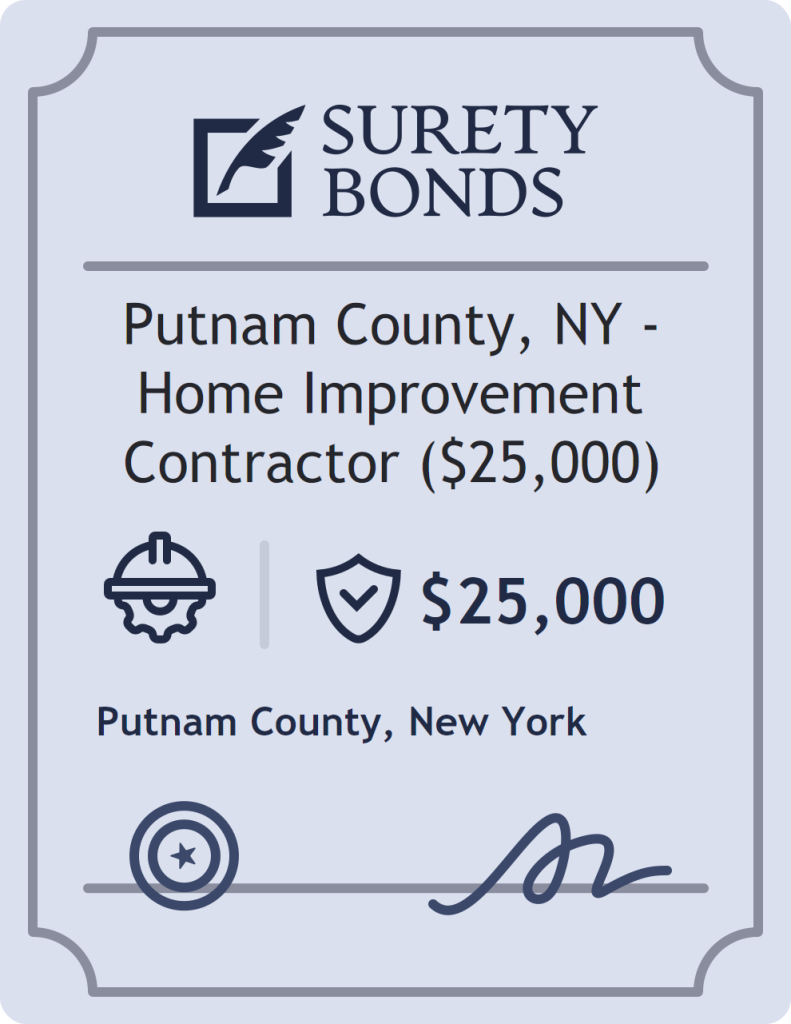 Surety bond badge for Putnam County, NY - Home Improvement Contractor ($25,000)