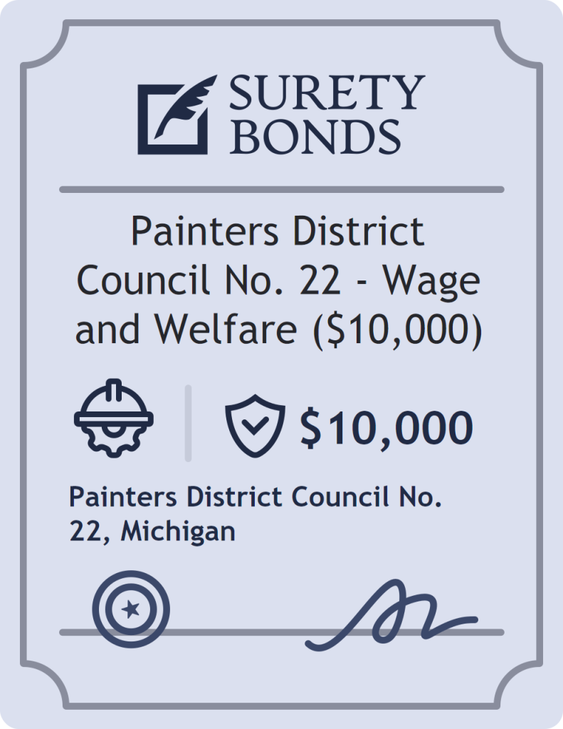 Surety bond badge for Painters District Council No. 22 - Wage and Welfare ($10,000)